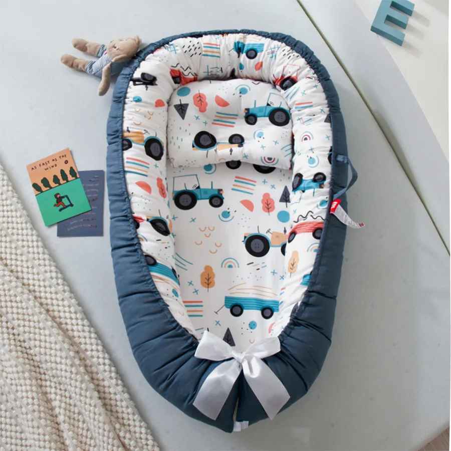 reduteur de lit bebe bleu voiture