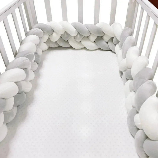 Tour de Lit Bebe - CozyKnot™ - Blanc Gris - Cocooning de Bébé